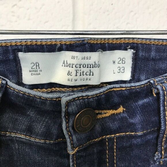 Abercrombie & Fitch Womens Denim Jeans The A&F Skinny Sz 2R, 26W 33L - Picture 7 of 12